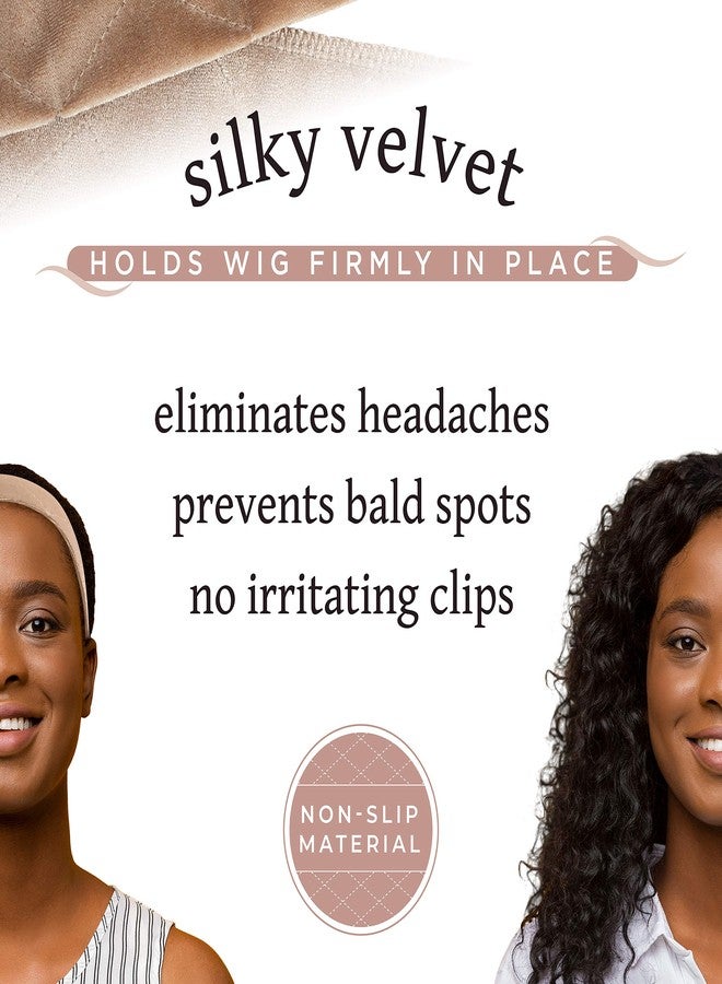 MainBasics Wig Grip Band for Keeping Wigs in Place Adjustable Velvet Wig Headband (Beige) - Image 2