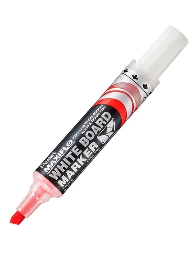 Pentel 1-Piece Maxiflo Whiteboard Erasable Markers Chisel Tip Red - Image 1