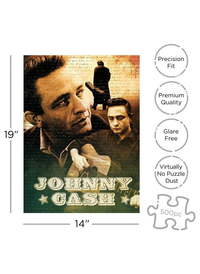 Aquarius - Johnny Cash Puzzle (500 Piece Jigsaw Puzzle) Glare Free Precision Fit Officially Licensed Johnny Cash Merchandise & Collectibles 14 X 19 Inches - Image 1