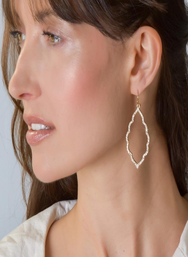 هامبل شيك نيويورك أقراط مرصعة بأحجار الراين بلون ذهبي للنساء - أقراط لامعة مطلية للنساء، أقراط متدلية مرصعة بأحجار الزركونيا المكعبة، أقراط متدلية أنيقة رسمية بوهيمية، أقراط طويلة لامعة بوهيمية - Image 2