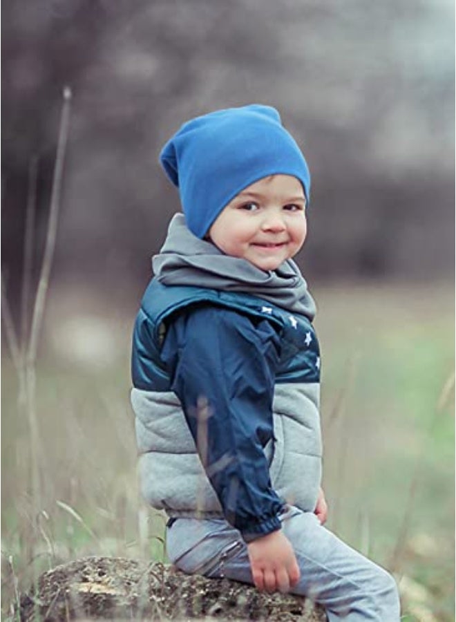 شيربار مجموعة من ٥ قبعات صوفية دافئة للأطفال الصغار من عمر ١-٣ سنوات | قبعات أطفال للجنسين بألوان سادة، قبعات صوفية ناعمة لحماية الأذنين في فصلي الخريف والشتاء - Image 4