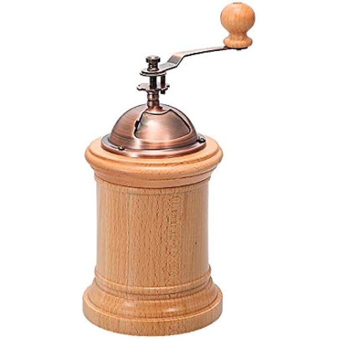 Hario Column Ceramic Coffee Mill  Manual Hand Grinder Natural Wood  Steel Adjustable Ceramic Burrs Consistent Grind 40G Capacity Vintage Design Portable Coffee Grinder - Image 1