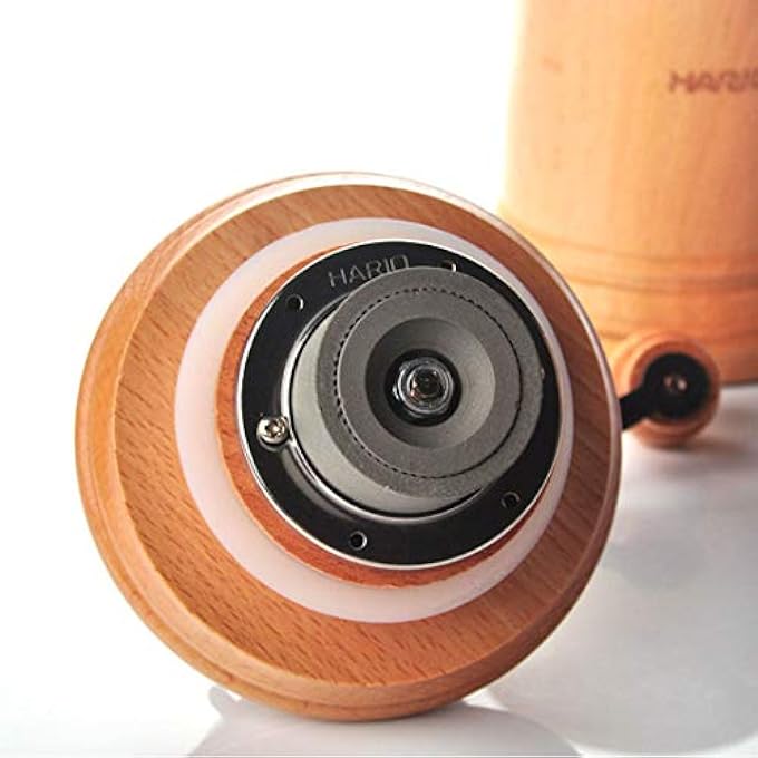 Hario Column Ceramic Coffee Mill  Manual Hand Grinder Natural Wood  Steel Adjustable Ceramic Burrs Consistent Grind 40G Capacity Vintage Design Portable Coffee Grinder - Image 2