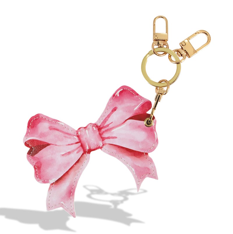 Sonix Keychain Case Compatible with Apple AirTag | Protective AirTag Cover Keychain | Pink Bow - Image 1
