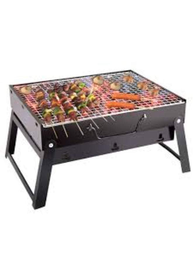 Talzeo Charcoal Barbeque Grill, Foldable Barbeque Stand with Handle, Portable Tabletop Barbeque Grill for Outdoor Cooking Beach Party Picnics Camping Hiking. (black-2) - Image 4