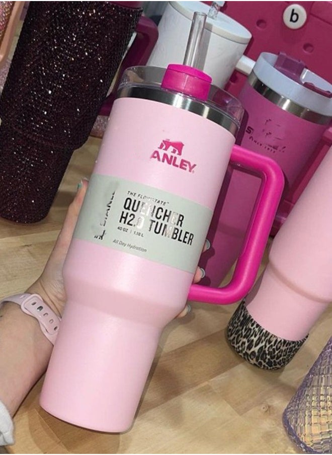 Stanley Stanley Quencher H2.0 Rose Pink FlowState Stainless Steel Vacuum Insulated Tumbler with Lid and Straw for Water, Iced Tea or Coffee, Smoothie and More, Violet, 40 oz  - Image 4