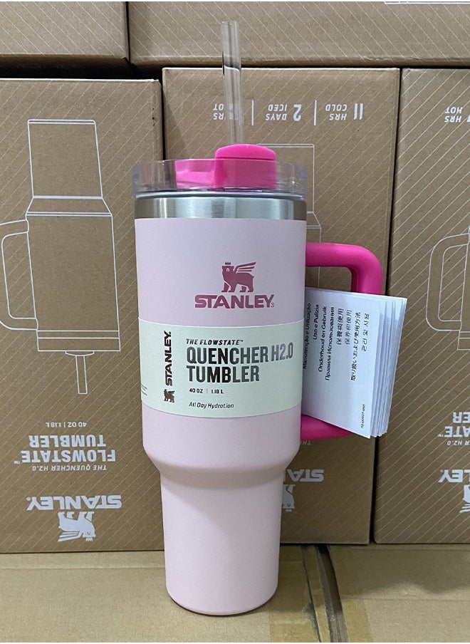 Stanley Stanley Quencher H2.0 Rose Pink FlowState Stainless Steel Vacuum Insulated Tumbler with Lid and Straw for Water, Iced Tea or Coffee, Smoothie and More, Violet, 40 oz  - Image 3