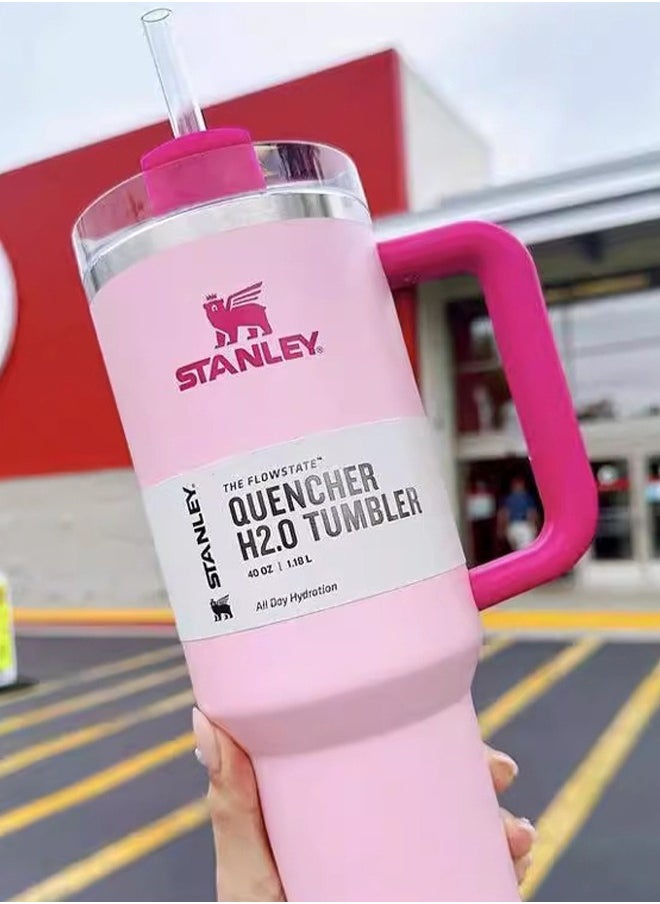 Stanley Stanley Quencher H2.0 Rose Pink FlowState Stainless Steel Vacuum Insulated Tumbler with Lid and Straw for Water, Iced Tea or Coffee, Smoothie and More, Violet, 40 oz  - Image 2