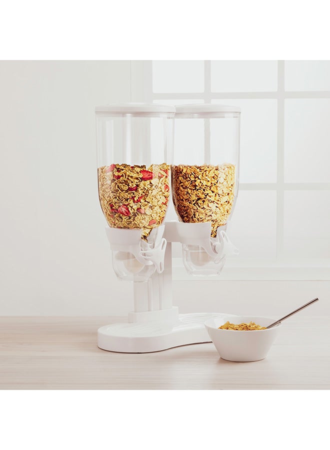 Alberto Double Cereal Dispenser Color White Plastic - Image 1