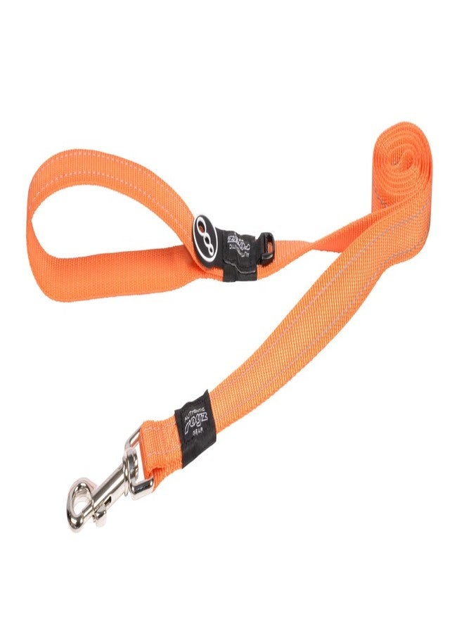 Rogz Reflective Dog Leash for Large Dogs, 3/4" wide, 6' long, Orange - Image 1