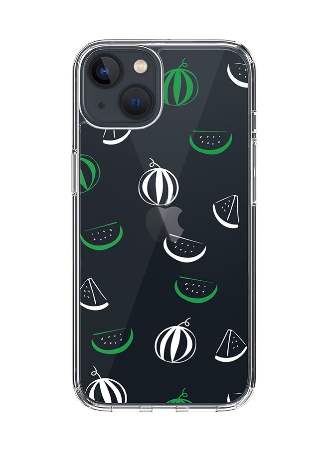 Stylizedd - Classic Clear Case for Apple iPhone 15 Hybrid Soft Case Flexible Edges Anti Drop TPU PC Gel Thin Transparent Cover [ Designed for Apple iPhone 15 ] - Watermelon Bits - Image 1
