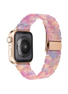 DEALELE Bands Compatible with iWatch 42mm 44mm 45mm 49mm, Colorful Resin Replacement Strap for Apple Watch Series 8 / 7 / 6 / 5 / 4 / 3 / SE / Ultra Women Men, Dream pink  - Image 2