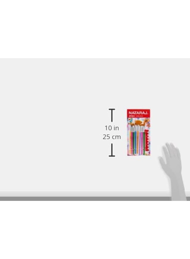 ناتاراج مجموعة فرش هواية ناتاراج أرتيزي - أشكال متنوعة، 8 قطع - للرسم والحرف اليدوية والمشاريع الفنية - Image 2