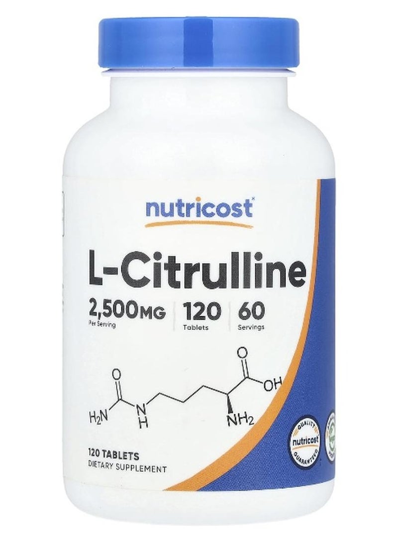 Nutricost, L-Citrulline, 2,500 mg, 120 Tablets (1,250 mg per Tablet)