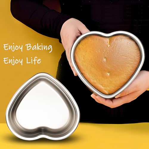 AWTBDP 6 Inch Heart Cake Pan Set of 2, Nonstick Heart Shaped Cake Pans for Layer cakes, Durable Stainless Steel Cake Baking Pans Tins for Valentine's Day/Thanksgiving/Wedding/Anniversary, Dishwasher Safe - Image 5