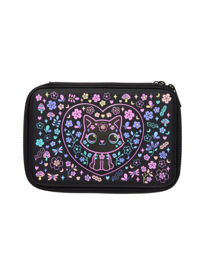 Smiggle Dreamy Floral Cat Hard-Shell Large Capacity Pencil Case - Image 1