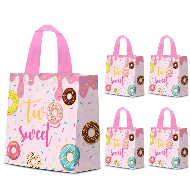 KERINGO 24 PCS Two Sweet Goodie Bags for Two Sweet Birthday Party Supplies Donut Party Favor Bags Donut Non Woven Candy Goodie Treat Bags for Two Sweet Party Favors Kids - Image 4