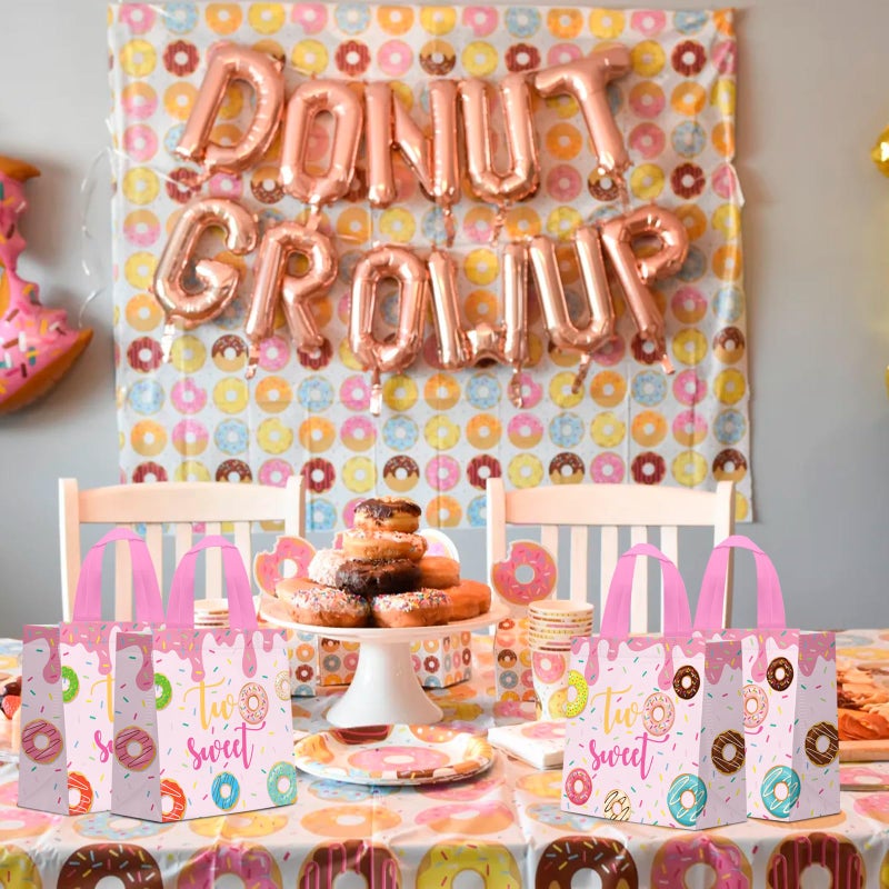 KERINGO 24 PCS Two Sweet Goodie Bags for Two Sweet Birthday Party Supplies Donut Party Favor Bags Donut Non Woven Candy Goodie Treat Bags for Two Sweet Party Favors Kids - Image 5