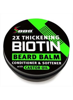 BBS BEST BEARD STUFF 2X Thickening BIOTIN Beard Balm for Men/Mustache Wax for Thicker Facial Hair Growth - Leave in Conditioner - Softener - Moisturizer - All Natural Care Treatment - Castor Oil - USA Vegan Product  - Image 1