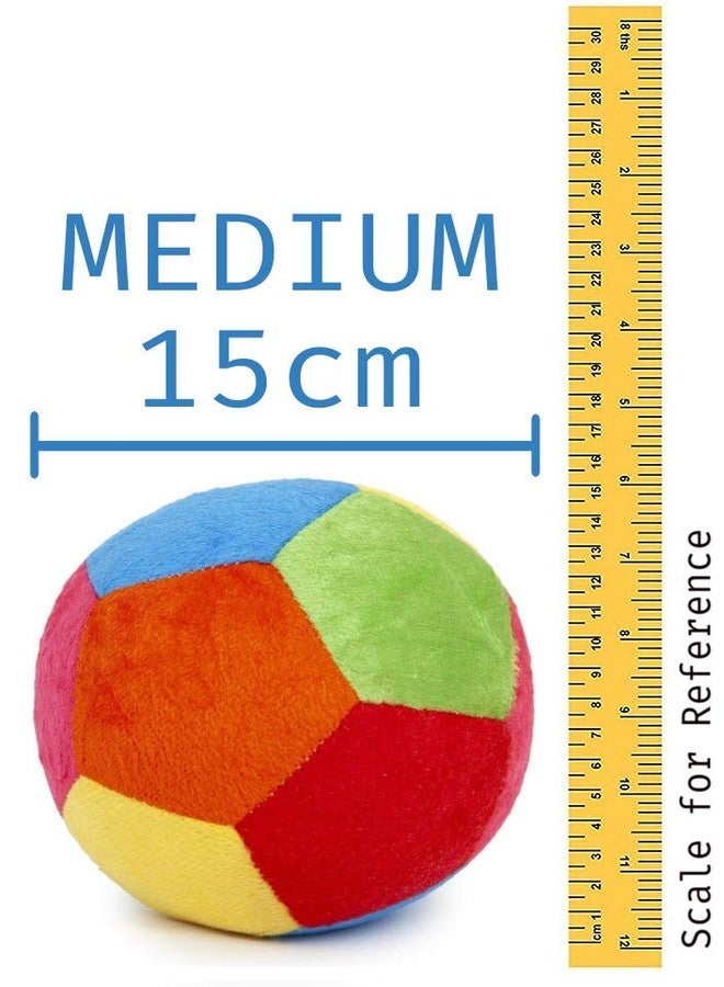 Pikipo Multicolor Stuffed Soft Ball with Rattle Sound (Medium, 15cm) - Image 3