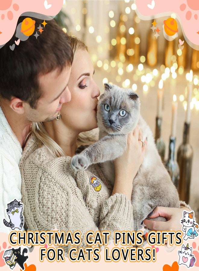 CraftyDream 40 Pcs Cat Enamel Pins for Backpacks Christmas Party Gifts for Cat Lovers Funny Cats Lapel Pins Lovely Cute Brooch Gifts for People Who Love Cats Clothes Bags Accessories - Image 3