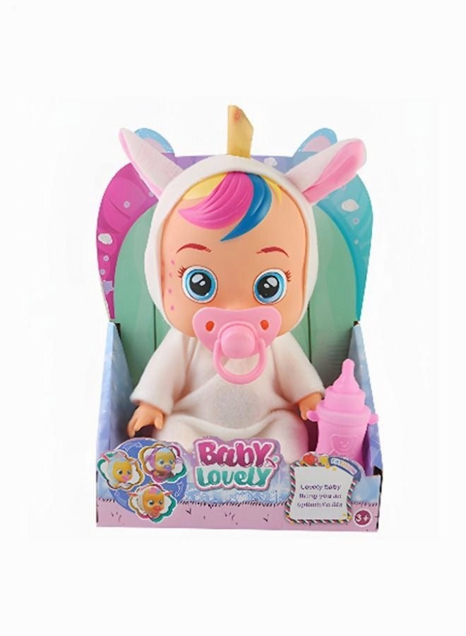 PYEBE 8 Inch Cry Baby Doll Dreamy Interactive Realistic 3D Simulation Baby Doll Normal Drink and Cry Little Dolls with 4 Emotions Baby Sounds - Image 2