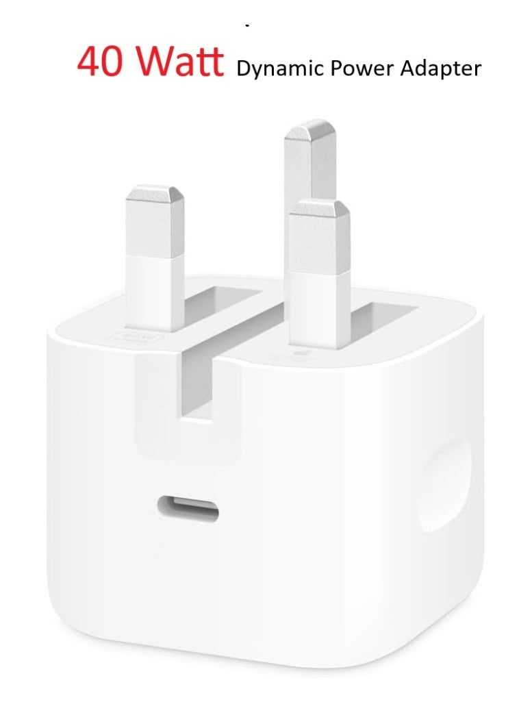 MMG شاحن محول طاقة ديناميكي 40 واط مع 60 واط كحد أقصى لجهاز آيفون 17، هواتف USB C، أجهزة USB C اللوحية، أجهزة USB C آيباد - Image 1