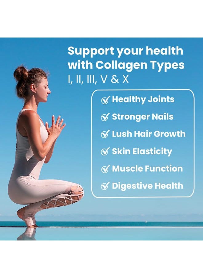 Sanar Naturals - Multi Collagen Complex - Type I, II, III, V, X - Extra Strength Hair Skin Nails Joints - Women and Men, Collagen Peptide Supplement Pills, 150 Capsules - Image 1
