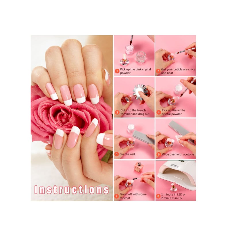 SOLARAE 12 Pieces French Nail Trimmer, Stainless Steel French Tip Cutters, Smile Line Cutter Edge Manicure DIY Plate Module with 2 Handles French Tip Cutting Knife and 5 Spare Blade for Acrylic Nail - Image 2