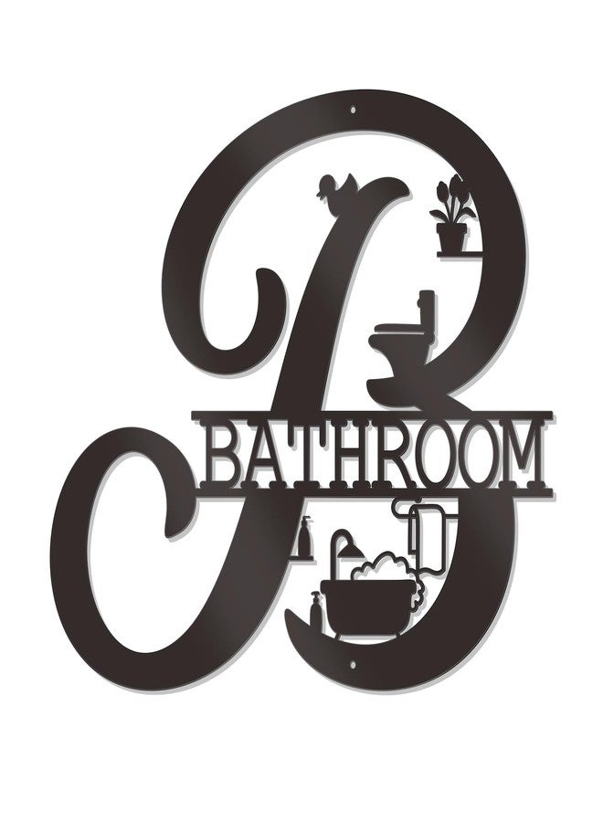 Bnesi Bathroom Wall Decor Modern Bathroom decor Metal Bathroom Wall Art Farmhouse Bathroom Sign Funny Bathroom Hanging Decor for Home (Farmhouse) - Image 1