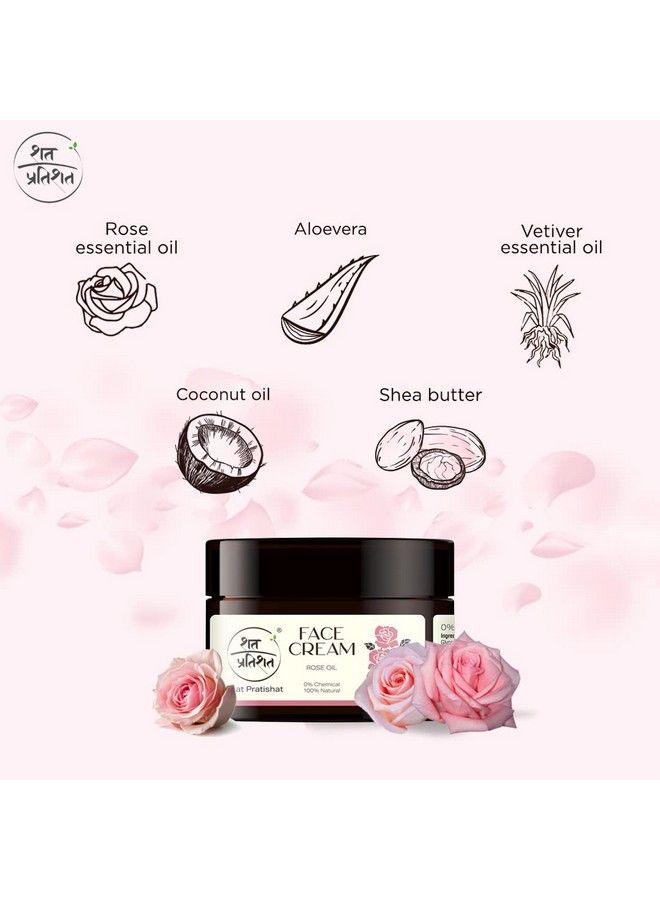 SHAT PRATISHAT Natural Face Cream Moisturizer ; 100 Gm ; No Chemical ; Rose And Vetiver Essential Oil ; Long Lasting Protection From Dryness ; Suitable For All Skin Types - Image 4