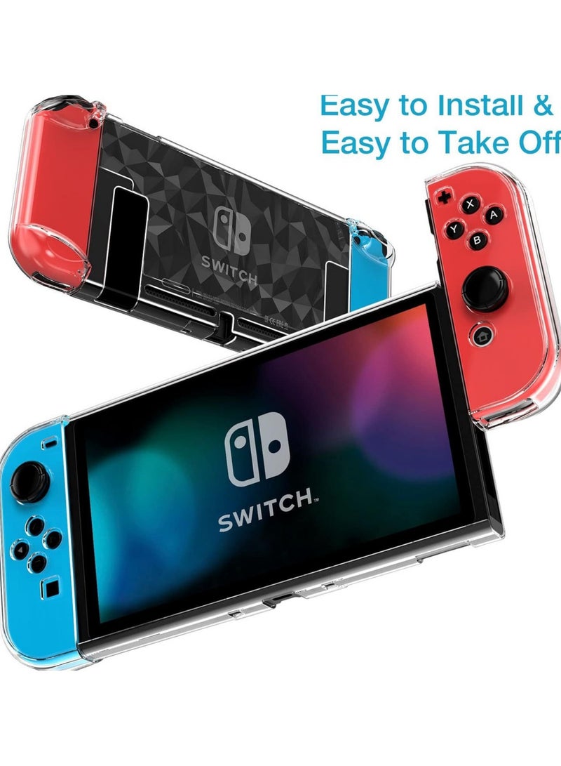 general Switch NS Protection Kit Slim Direct-Plug TV Dock + Tempered Glass Screen Protector + Red/Blue Joystick Caps (2 Pairs) Transparent PC Protective Accessories - Image 2