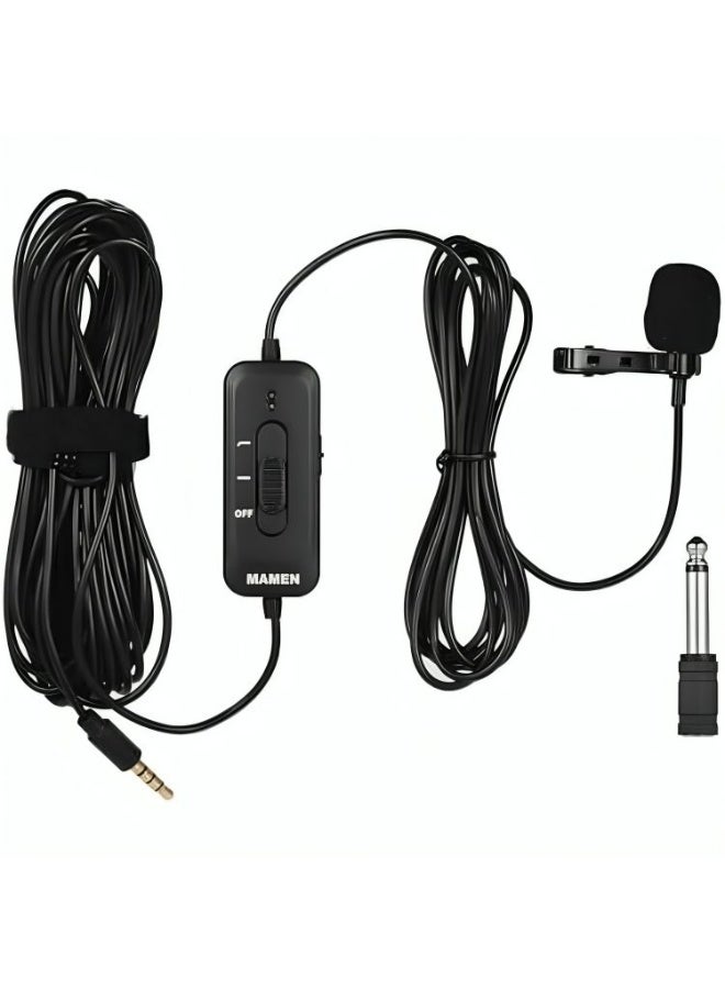 Mamen Professional Lavalier Microphone with 3.5mm TRS Connector, Omnidirectional Clip-On Condenser Microphone for DSLR Cameras, Smartphones, Audio Recorders, Interviews, Podcasting, Vlogging, Live Streaming and Content Creation - Image 2