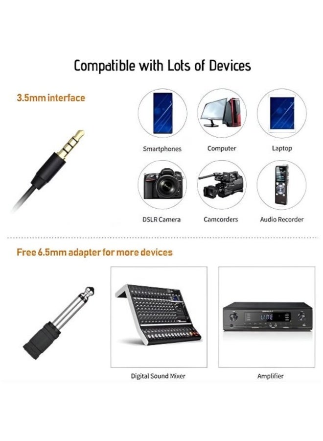 Mamen Professional Lavalier Microphone with 3.5mm TRS Connector, Omnidirectional Clip-On Condenser Microphone for DSLR Cameras, Smartphones, Audio Recorders, Interviews, Podcasting, Vlogging, Live Streaming and Content Creation - Image 3