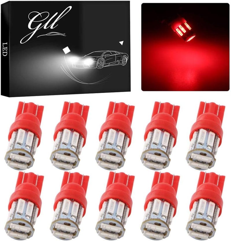 Grandview Red T10 LED Bulbs 10-Pack - Image 1
