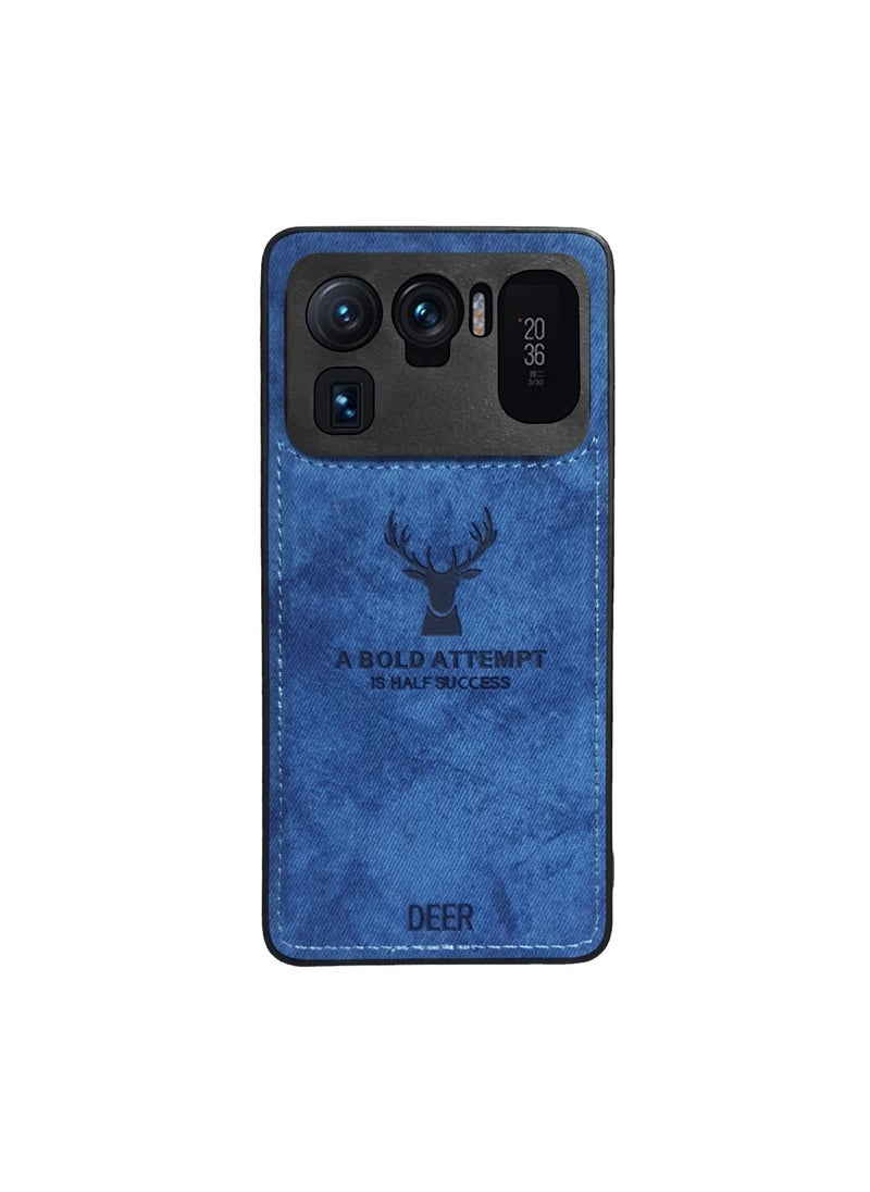 ELMO3EZZ Xiaomi Mi 11 Ultra Digital Luxury Soft Texture Patterned TPU Cloth Case, Dirt-Resistant, Anti-Shock, Anti-Fingerprint, Full Body Protective For Xiaomi Mi 11 Ultra (Blue)