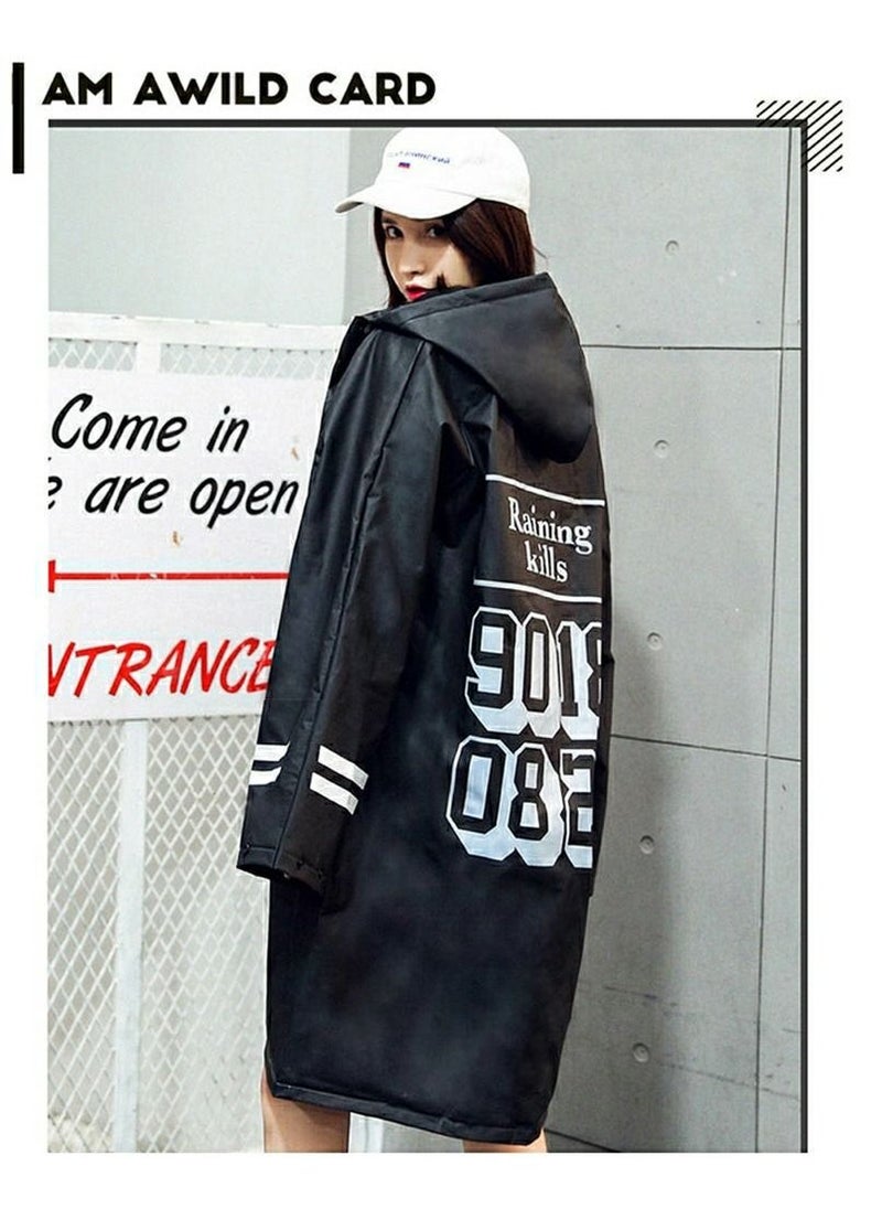 SYOSI Rain Ponchos Raincoat for Adults Reusable Fashion Hooded Waterproof Rain Poncho EVA Rain coat Jacket Long Rain Cape for Outdoor for Men Women - Image 1