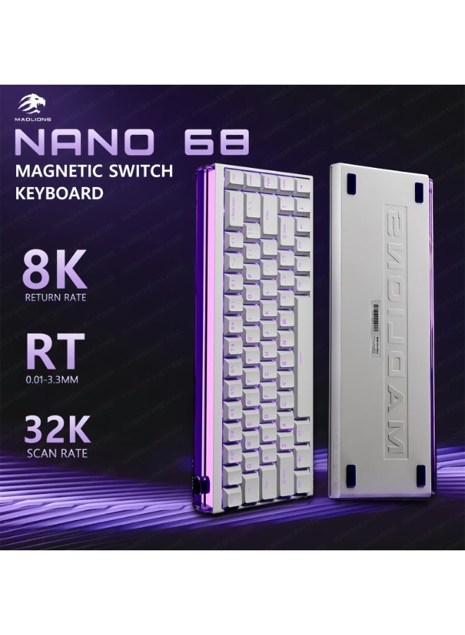 MADLIONS Nano 68 E-sports Wired Mechanical Keyboard,Adjustable Actuation Hall Effect Magnetic Switch 65% Rapid Trigger RGB Gaming Keyboard,for PC/Mac Gamer  - Image 3