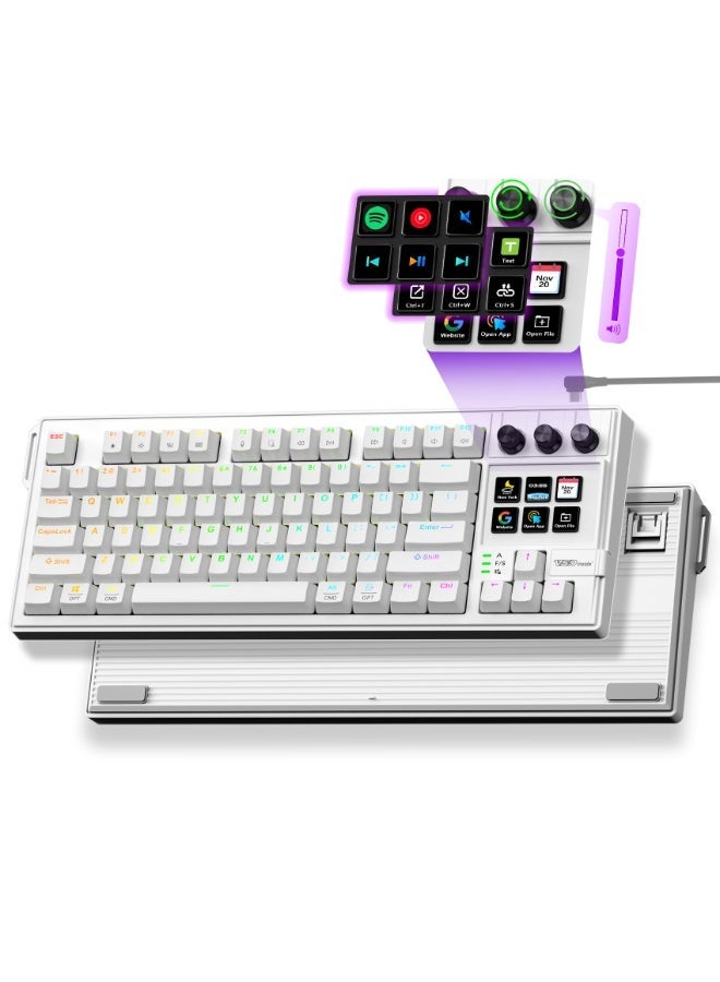 K1 Pro Macro Keyboard, Wired Only Full-Key Programmable On-Board Keypad, Custom Gaming Streaming Mechanical Keyboards with Screen & Knob, Gasket, RGB Backlit, Hot Swappable Shortcut Pad - Image 1