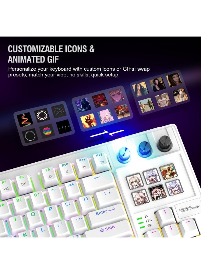 K1 Pro Macro Keyboard, Wired Only Full-Key Programmable On-Board Keypad, Custom Gaming Streaming Mechanical Keyboards with Screen & Knob, Gasket, RGB Backlit, Hot Swappable Shortcut Pad - Image 3