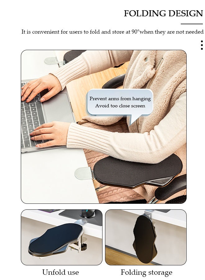 DUNISO دعامة ذراع الكمبيوتر للطاولة، دعامة ذراع قابلة للتعديل لدعم مكتب الكمبيوتر، موسع ذراع مريح للطاولة، المكتب، الكرسي، المكتب - Image 4