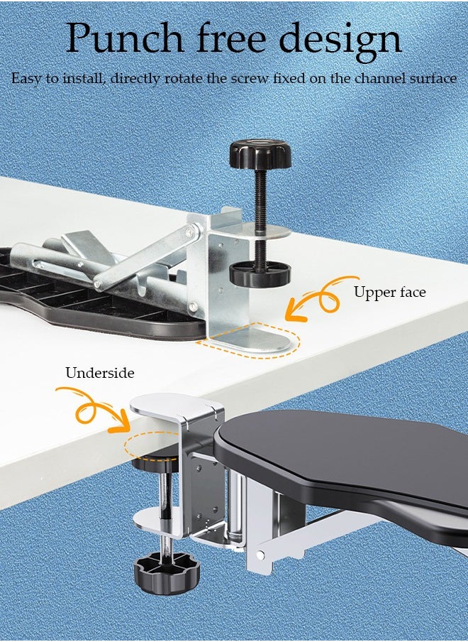 DUNISO - Computer Arm Rest for Desk, Adjustable Arm Rest Support for Computer Desk Ergonomic Arm Rest Extender For Table, Office, Chair, Desk - Image 1