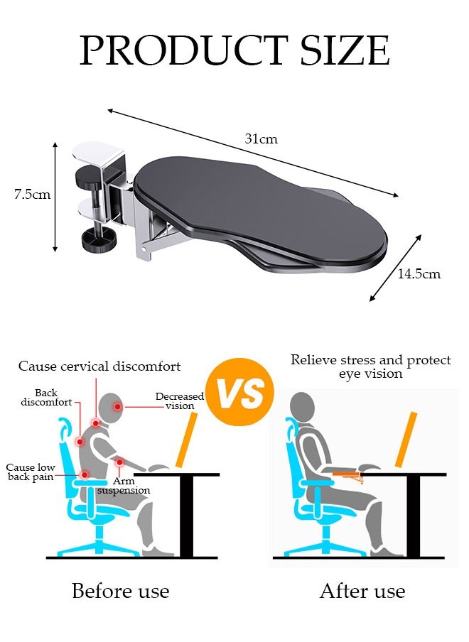 DUNISO - Computer Arm Rest for Desk, Adjustable Arm Rest Support for Computer Desk Ergonomic Arm Rest Extender For Table, Office, Chair, Desk - Image 1