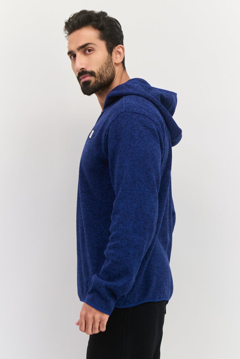 Hurley Men Hooded Long Sleeve Brand Logo Sweatshirt, Navy - Image 2
