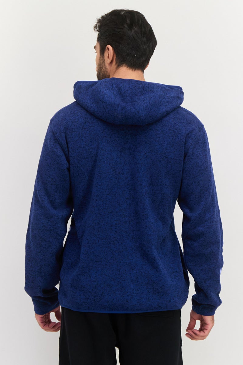 Hurley Men Hooded Long Sleeve Brand Logo Sweatshirt, Navy - Image 3