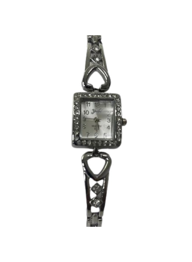 Elegant Crystal Quartz Women's Watch – Silver Charm Series - Image 1