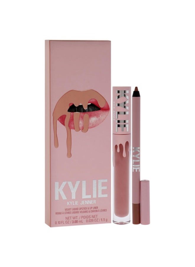 Kylie مجموعة شفاه كايلي من كايلي جينر: أحمر شفاه سائل 3 مل + محدد شفاه 1.1 جرام - # 700 بار - Image 3