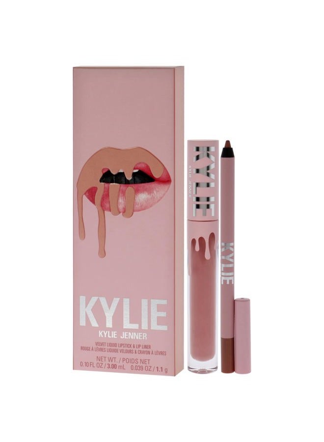 Kylie مجموعة شفاه كايلي من كايلي جينر: أحمر شفاه سائل 3 مل + محدد شفاه 1.1 جرام - # 700 بار - Image 4