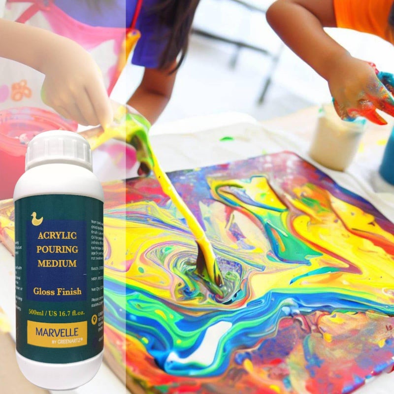 MARVELLE 500ml Acrylic Pouring Medium for Pour Painting & fluid art (Non Toxic | Quick dry) - Image 5