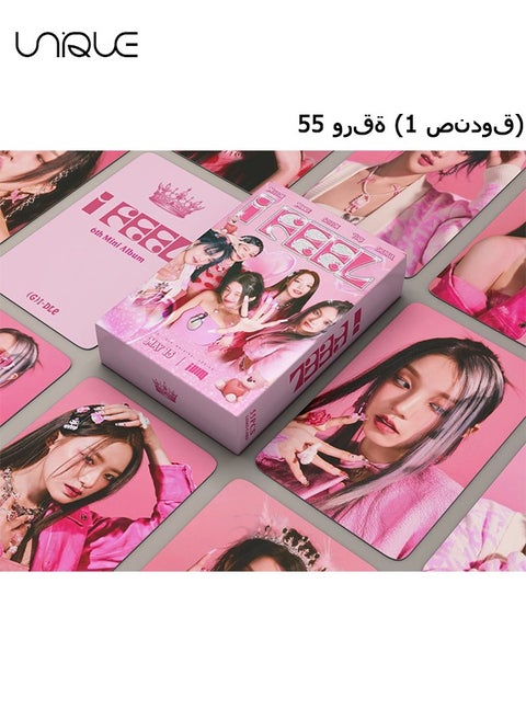 55 Pieces I-DLE Lomo Cards Collection Wink Pack of  Albums I Love Photo Cards Kpop Postcards - for Fan Collection Photocards Decorations(I FEEL QUEEN)
